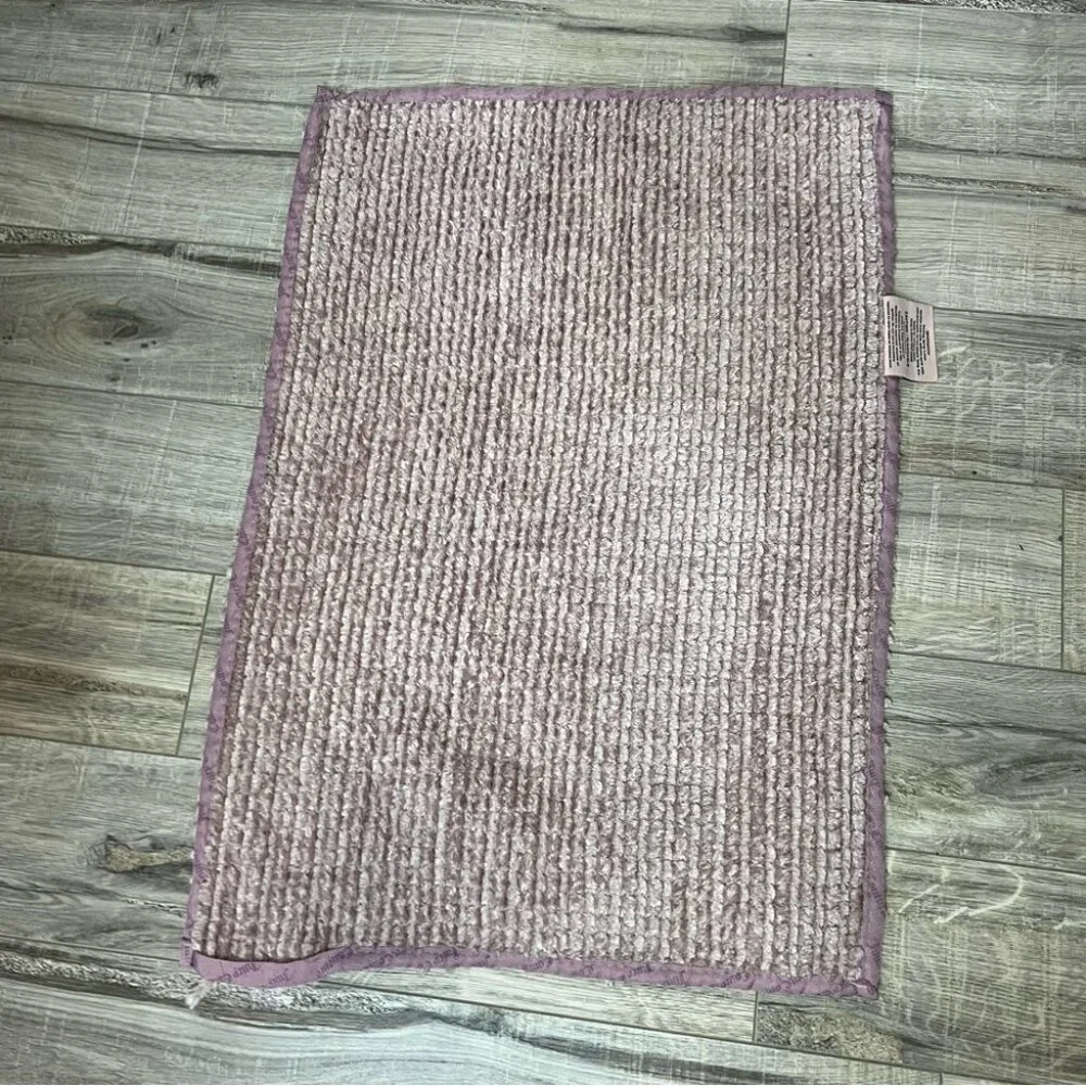 3 juicy couture mats pink silver color furry Plush Bath Mat